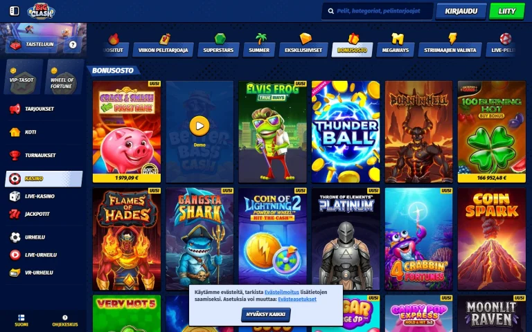 Rubrique des bonus et promotions de BigClash Casino