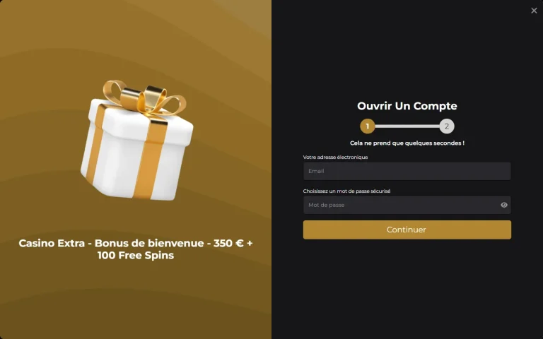 Formulaire d'inscription de Casino Extra
