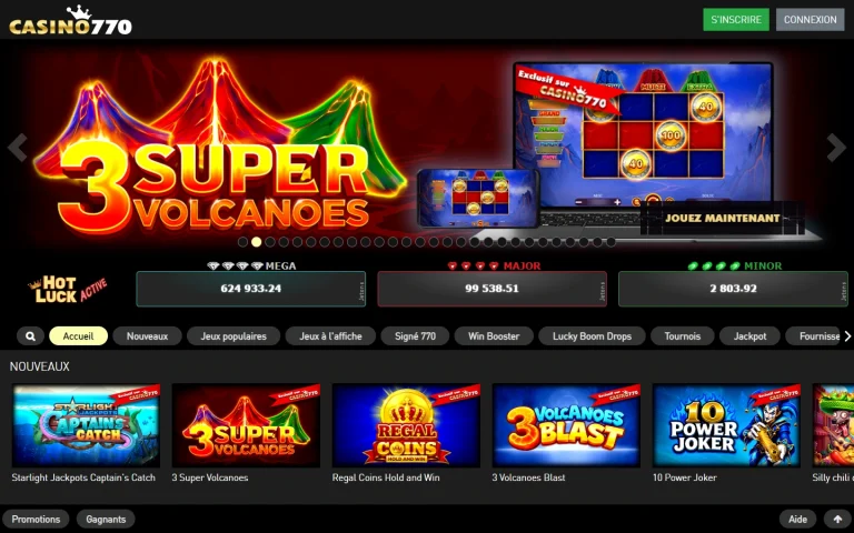 Fenêtre de connexion de Casino770